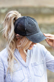 Distressed Messy Bun Hat Cap