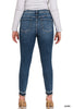 PLUS HIGH RISE CROPPED SKINNY DENIM PANTS