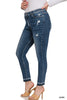 PLUS HIGH RISE CROPPED SKINNY DENIM PANTS