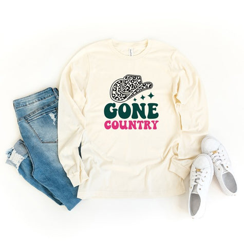 Gone Country Hat Long Sleeve Graphic Tee