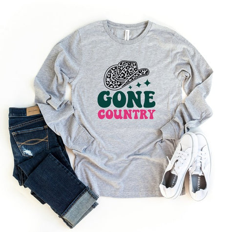 Gone Country Hat Long Sleeve Graphic Tee