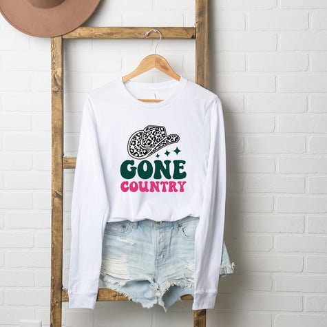 Gone Country Hat Long Sleeve Graphic Tee