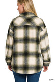 OVERSIZED YARN DYED PLAID LONGLINE SHACKET