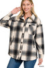 OVERSIZED YARN DYED PLAID LONGLINE SHACKET