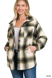 OVERSIZED YARN DYED PLAID LONGLINE SHACKET