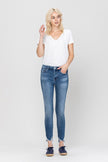 HIGH RISE ANKLE SKINNY HEM DETAILS